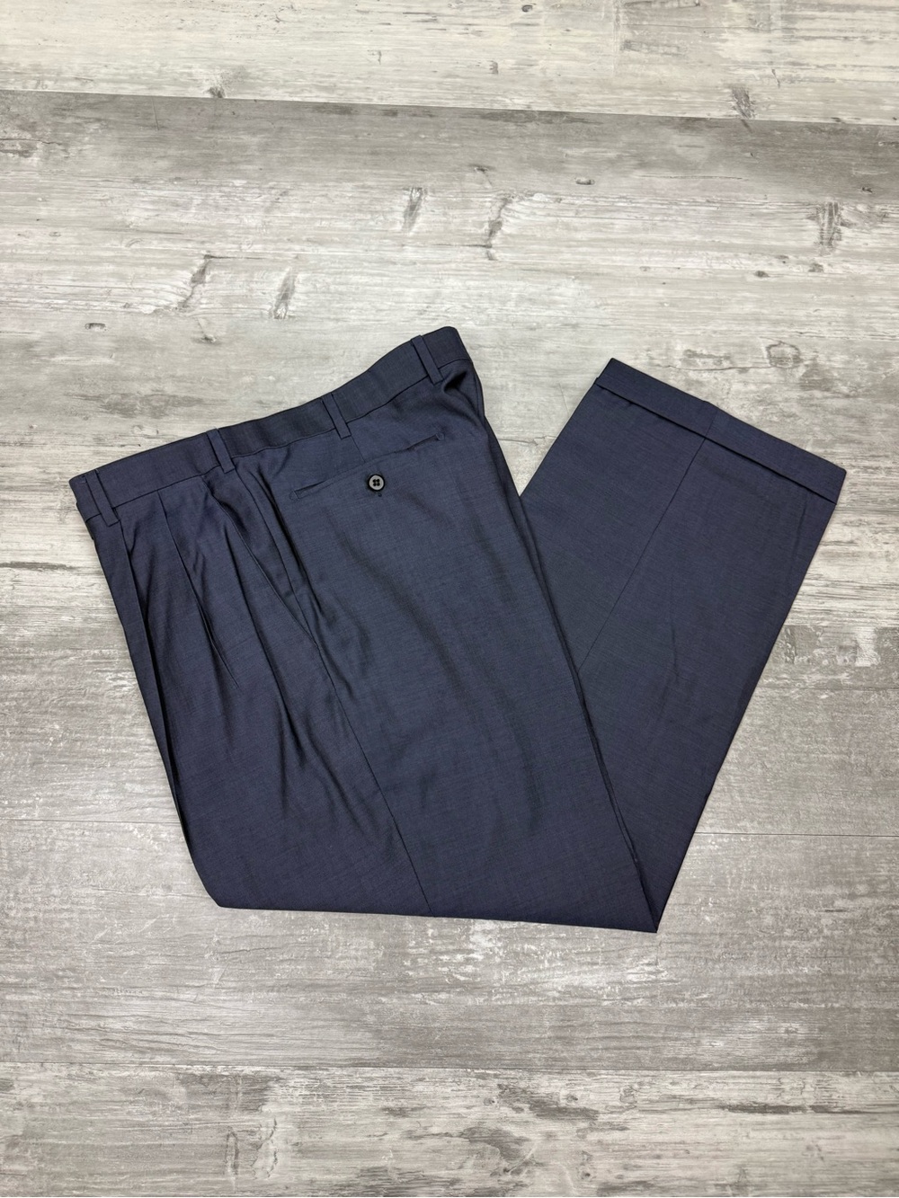 Zanella Navy Blue Nailhead Dress Pants 38